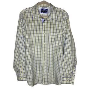 Express Long Sleeve Plaid Cotton Collared Dress Shirt Men's L 16-16.5